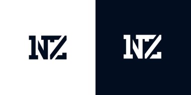 Yaratıcı soyut NZ logosu. Bu logo, yaratıcı bir şekilde soyut yazı karakterine sahip. Hangi şirket ya da markanın başlattığı bu başlangıç noktası için uygun olacaktır..