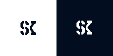Yaratıcı soyut ilk harf SK logosu. Bu logo, yaratıcı bir şekilde soyut yazı karakterine sahip. Hangi şirket ya da markanın başlattığı bu başlangıç noktası için uygun olacaktır..