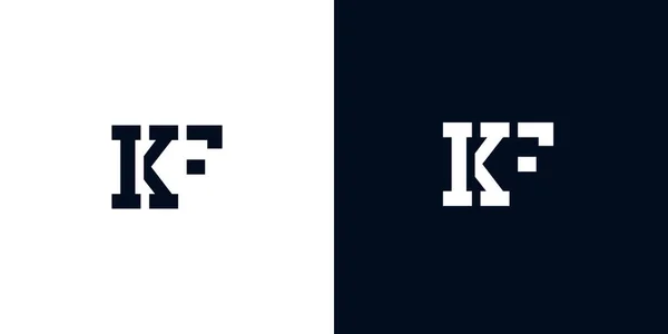 创意抽象初始字母Kf标志 这个标志以创造性的方式与抽象字体结合在一起 适用于那些公司或品牌的首字母首字母缩写 — 图库矢量图片