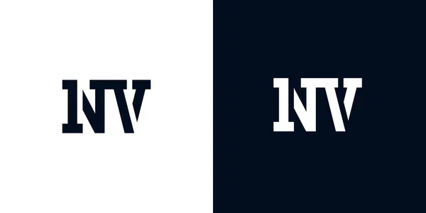 創造的な抽象的な初期文字Nvのロゴ このロゴは 抽象的な書体を創造的な方法で組み込んでいます 会社やブランド名が最初にそれらを開始するのに適しています — ストックベクタ