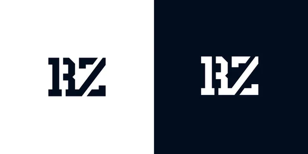 创意抽象初始字母Rz标志 这个标志以创造性的方式与抽象字体结合在一起 适用于那些公司或品牌的首字母首字母缩写 — 图库矢量图片