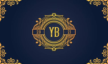 Royal vintage initial letter YB logo. This logo incorporate with luxury typeface in the creative way.It will be suitable for which company or brand name start those initial. vector
