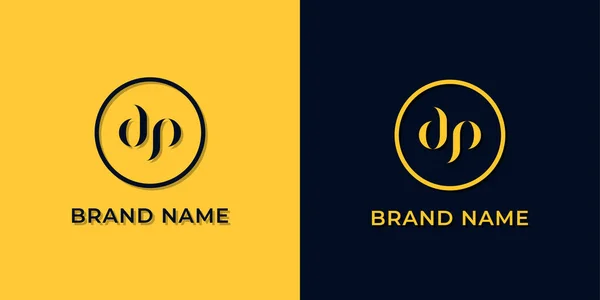 创意抽象字母Dp标志 这个标志以创造性的方式与抽象字体结合在一起 适用于那些公司或品牌的首字母首字母缩写 — 图库矢量图片