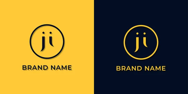 创造性的抽象字母Ji标志 这个标志以创造性的方式与抽象字体结合在一起 适用于那些公司或品牌的首字母首字母缩写 — 图库矢量图片
