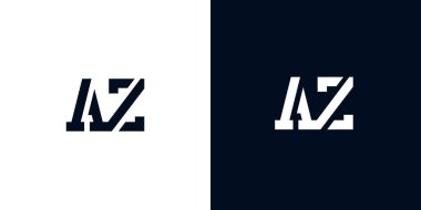 Yaratıcı soyut AZ logosu. Bu logo, yaratıcı bir şekilde soyut yazı karakterine sahip. Hangi şirket ya da markanın başlattığı bu başlangıç noktası için uygun olacaktır..