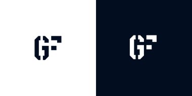 Yaratıcı soyut ilk harf GF logosu. Bu logo, yaratıcı bir şekilde soyut yazı karakterine sahip. Hangi şirket ya da markanın başlattığı bu başlangıç noktası için uygun olacaktır..