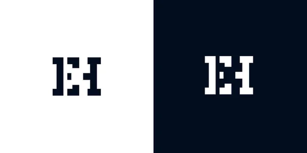 創造的な抽象的な頭文字Ehのロゴ このロゴは 抽象的な書体を創造的な方法で組み込んでいます 会社やブランド名が最初にそれらを開始するのに適しています — ストックベクタ
