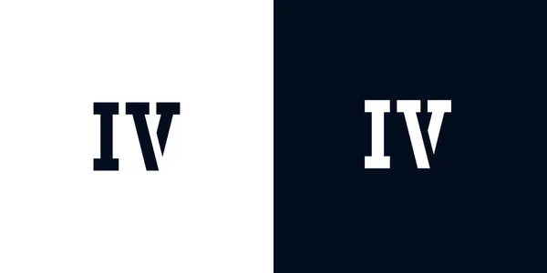 創造的な抽象的な初期文字Ivのロゴ このロゴは 抽象的な書体を創造的な方法で組み込んでいます 会社やブランド名が最初にそれらを開始するのに適しています — ストックベクタ