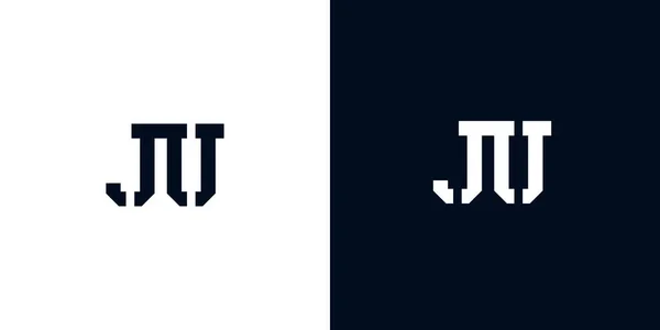 创意抽象初始字母Ju标志 这个标志以创造性的方式与抽象字体结合在一起 适用于那些公司或品牌的首字母首字母缩写 — 图库矢量图片