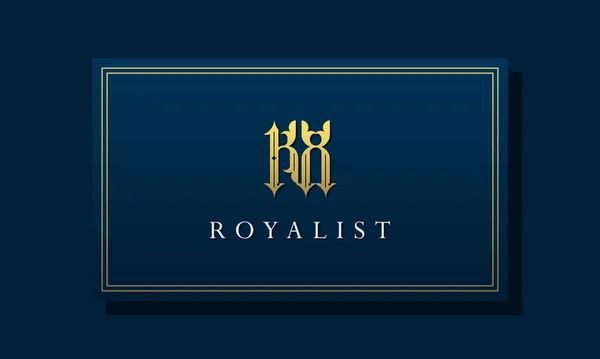 Royal Vintage Intial Letter Logo Logo Łączy Się Luksusowym Krojem — Wektor stockowy