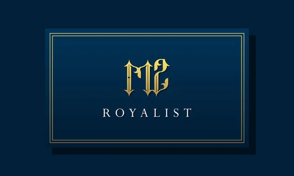 Royal Vintage Intial Letter Logo Logo Łączy Się Luksusowym Krojem — Wektor stockowy