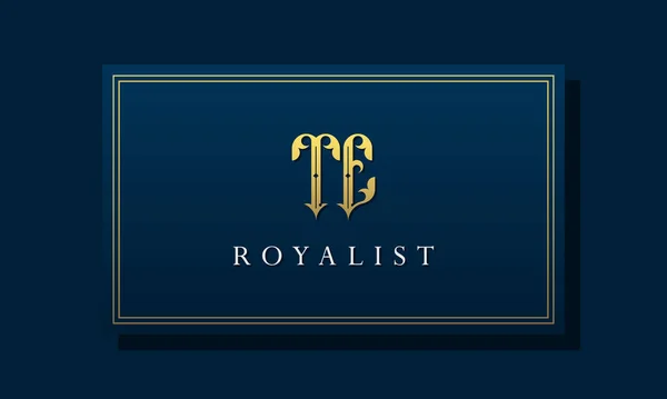 Royal Vintage Intial Lettre Logo Logo Intègre Avec Une Police — Image vectorielle