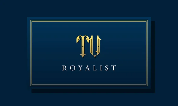Królewski Rocznik Intial Letter Logo Logo Łączy Się Luksusowym Krojem — Wektor stockowy