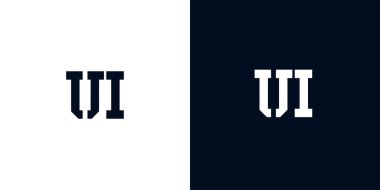 Yaratıcı soyut harf UI logosu. Bu logo, yaratıcı bir şekilde soyut yazı karakterine sahip. Hangi şirket ya da markanın başlattığı bu başlangıç noktası için uygun olacaktır..