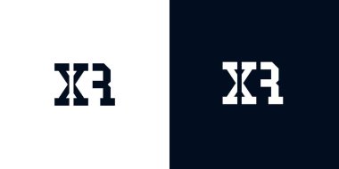 Yaratıcı soyut XR logosu. Bu logo, yaratıcı bir şekilde soyut yazı karakterine sahip. Hangi şirket ya da markanın başlattığı bu başlangıç noktası için uygun olacaktır..