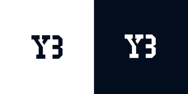創造的な抽象的な初期文字Ybのロゴ このロゴは 抽象的な書体を創造的な方法で組み込んでいます 会社やブランド名が最初にそれらを開始するのに適しています — ストックベクタ