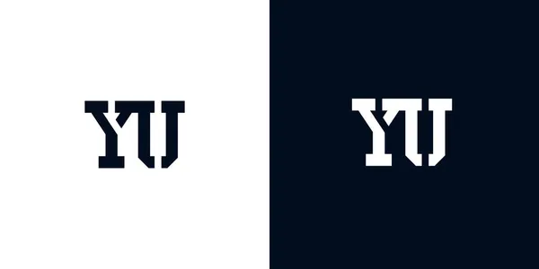 創造的な抽象的な初期の手紙のYuのロゴ このロゴは 抽象的な書体を創造的な方法で組み込んでいます 会社やブランド名が最初にそれらを開始するのに適しています — ストックベクタ