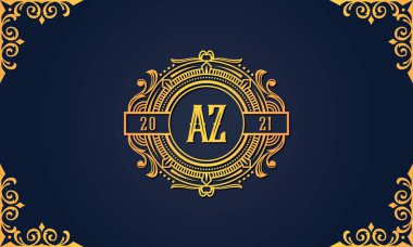 Kraliyet vintage baş harfi AZ logosu. Bu logo, yaratıcı bir şekilde lüks yazı karakterine sahip. Hangi şirket veya markanın bu ilk adımı atadığı için uygun olacaktır..