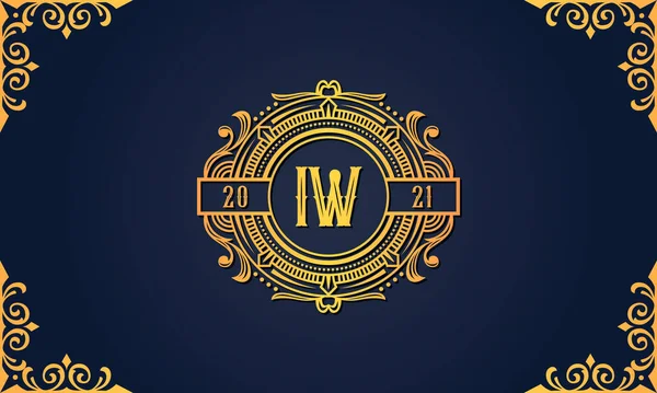 Royal Vintage Initial Letter Logo Dieses Logo Mit Luxuriöser Schrift — Stockvektor