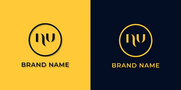 创意抽象字母Nu标志 这个标志以创造性的方式与抽象字体结合在一起 适用于那些公司或品牌的首字母首字母缩写 — 图库矢量图片
