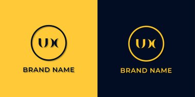 Yaratıcı soyut harf UX logosu. Bu logo, yaratıcı bir şekilde soyut yazı karakterine sahip. Hangi şirket ya da markanın başlattığı bu başlangıç noktası için uygun olacaktır..