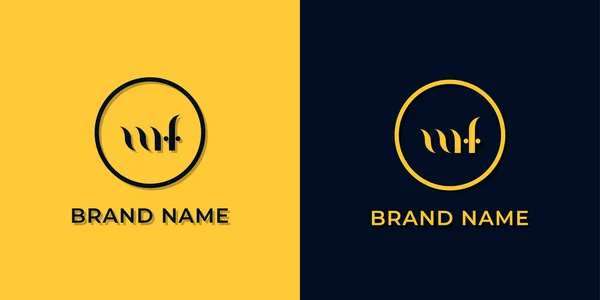 创意抽象字母Wf标志 这个标志以创造性的方式与抽象字体结合在一起 适用于那些公司或品牌的首字母首字母缩写 — 图库矢量图片