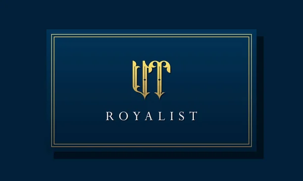 Royal Vintage Lettre Intiale Logo Logo Intègre Avec Une Police — Image vectorielle