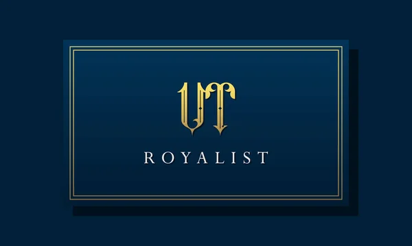 Royal Vintage Lettre Originale Logo Logo Intègre Avec Une Police — Image vectorielle