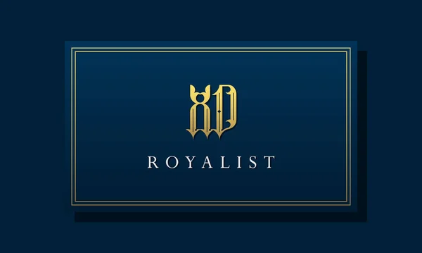 Royal Vintage Intial Lettre Logo Logo Intègre Avec Une Police — Image vectorielle