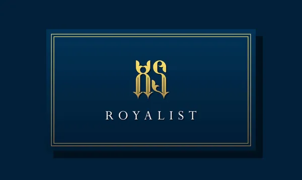 Royal Vintage Intial Lettre Logo Logo Intègre Avec Une Police — Image vectorielle