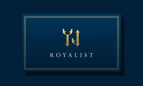 Royal Vintage Lettre Intiale Logo Logo Intègre Avec Une Police — Image vectorielle