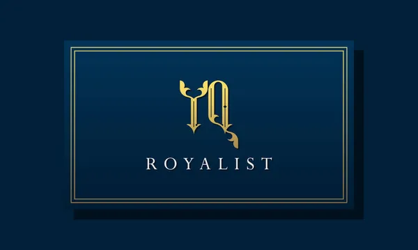 Królewski Rocznik Intial Litera Logo Logo Łączy Się Luksusowym Krojem — Wektor stockowy
