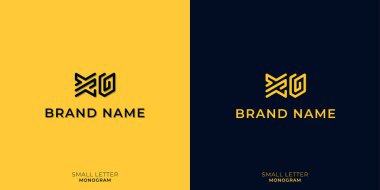 Minimalist küçük harfler XO monogram.