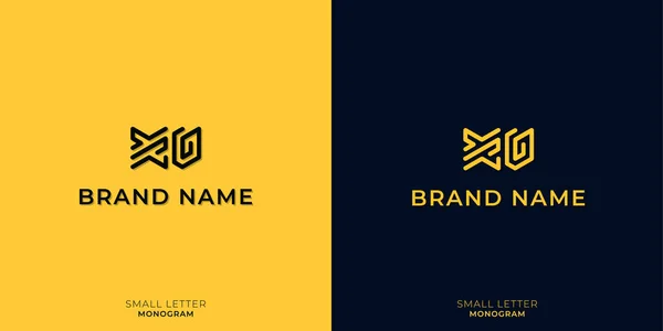 Minimalist küçük harfler XO monogram.