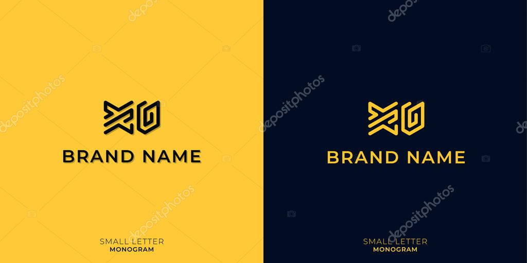 Minimalist small letters XO monogram.