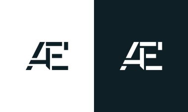 Yaratıcı, soyut harf AE logosu. Bu logo, yaratıcı bir şekilde soyut yazı karakterine sahip. Hangi şirket ya da markanın başlattığı bu başlangıç noktası için uygun olacaktır..