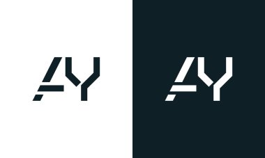 Yaratıcı asgari soyut AY logosu. Bu logo, yaratıcı bir şekilde soyut yazı karakterine sahip. Hangi şirket ya da markanın başlattığı bu başlangıç noktası için uygun olacaktır..