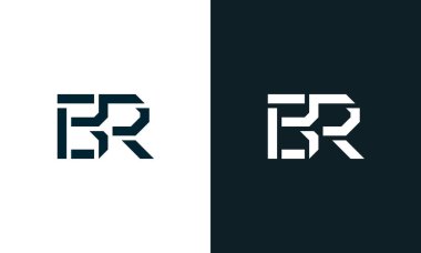 Yaratıcı asgari soyut harf BR logosu. Bu logo, yaratıcı bir şekilde soyut yazı karakterine sahip. Hangi şirket ya da markanın başlattığı bu başlangıç noktası için uygun olacaktır..