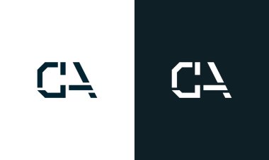 Yaratıcı asgari soyut harf CA logosu. Bu logo, yaratıcı bir şekilde soyut yazı karakterine sahip. Hangi şirket ya da markanın başlattığı bu başlangıç noktası için uygun olacaktır..