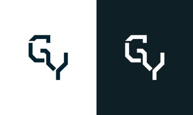 Yaratıcı asgari soyut harf GY logosu. Bu logo, yaratıcı bir şekilde soyut yazı karakterine sahip. Hangi şirket ya da markanın başlattığı bu başlangıç noktası için uygun olacaktır..