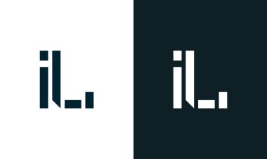 Yaratıcı minimum soyut harf IL logosu. Bu logo, yaratıcı bir şekilde soyut yazı karakterine sahip. Hangi şirket ya da markanın başlattığı bu başlangıç noktası için uygun olacaktır..
