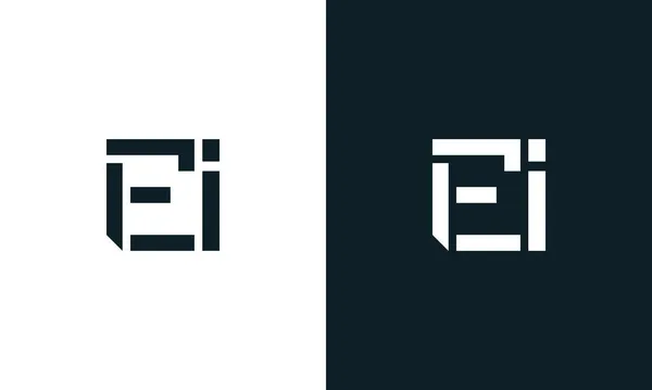 创意最小抽象字母Ei标志 这个标志以创造性的方式与抽象字体结合在一起 适用于那些公司或品牌的首字母首字母缩写 — 图库矢量图片