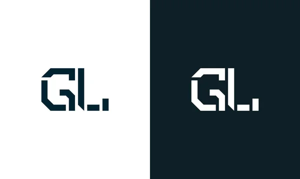 創造的な最小限の抽象的な手紙Glのロゴ このロゴは 抽象的な書体を創造的な方法で組み込んでいます 会社やブランド名が最初にそれらを開始するのに適しています — ストックベクタ
