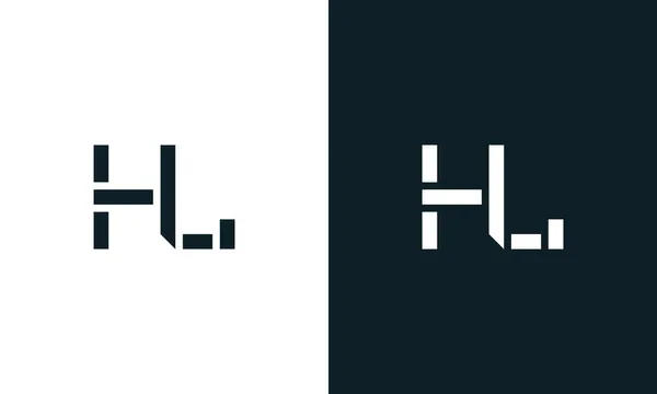 创意最小的抽象字母Hl标志 这个标志以创造性的方式与抽象字体结合在一起 适用于那些公司或品牌的首字母首字母缩写 — 图库矢量图片