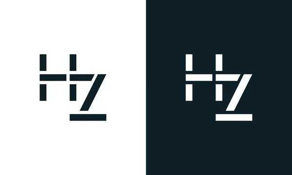 创意最小的抽象字母Hz标志 这个标志以创造性的方式与抽象字体结合在一起 适用于那些公司或品牌的首字母首字母缩写 — 图库矢量图片