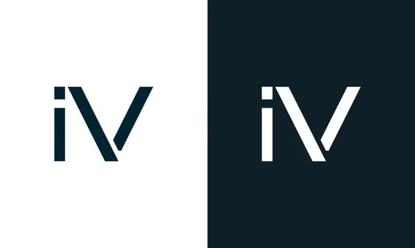 創造的な最小限の抽象的な手紙Ivのロゴ このロゴは 抽象的な書体を創造的な方法で組み込んでいます 会社やブランド名が最初にそれらを開始するのに適しています — ストックベクタ
