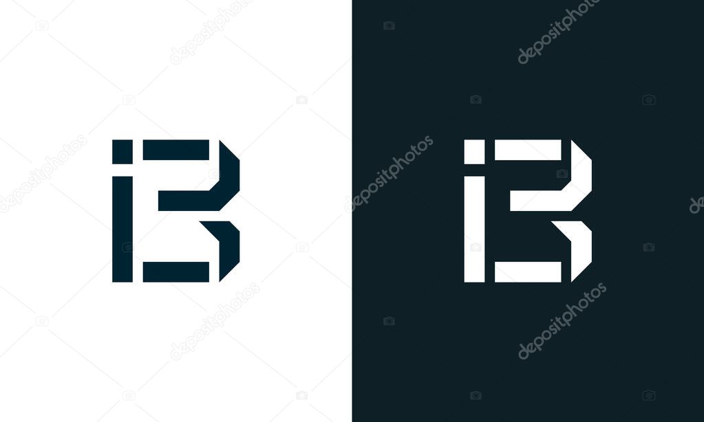 Creative minimal abstract letter IB logo. This logo incorporate with abstract typeface in the creative way.It will be suitable for which company or brand name start those initial.