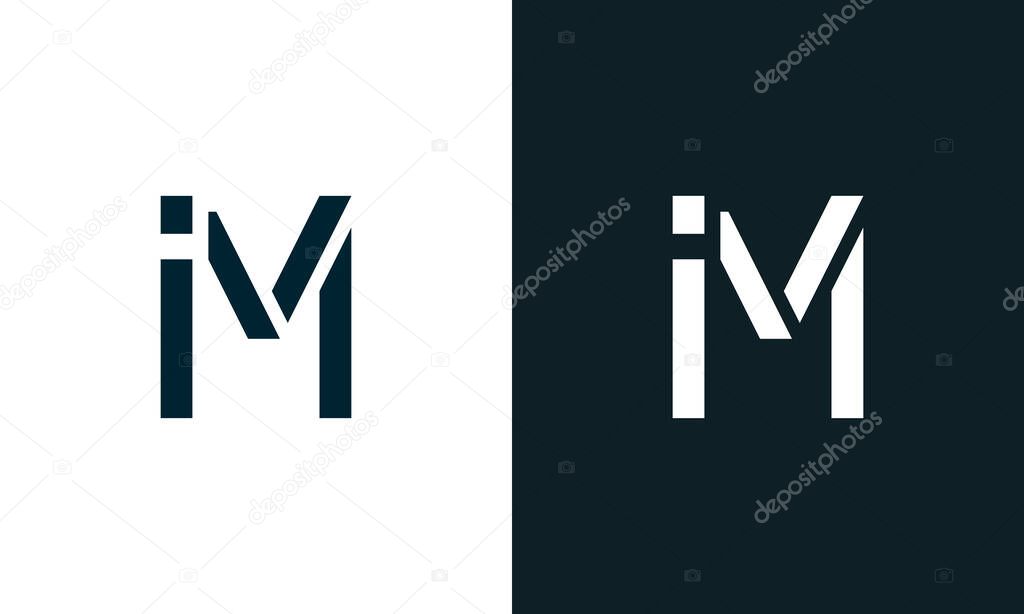 Creative minimal abstract letter IM logo. This logo incorporate with abstract typeface in the creative way.It will be suitable for which company or brand name start those initial.