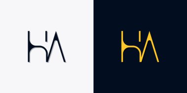 Minimalist soyut başlangıç harfleri HA logosu. Bu logo, yaratıcı bir şekilde soyut yazı karakterine sahip. Hangi şirket ya da markanın başlattığı bu başlangıç noktası için uygun olacaktır.