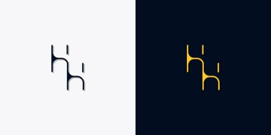 Minimalist soyut başlangıç harfleri HH logosu. Bu logo, yaratıcı bir şekilde soyut yazı karakterine sahip. Hangi şirket ya da markanın başlattığı bu başlangıç noktası için uygun olacaktır.
